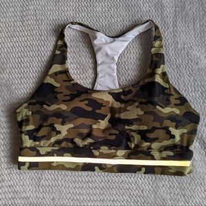 ZYIA Light Green Camo Reflective Soft N Snug Racer Bra